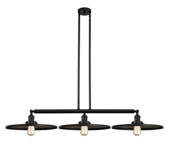 Franklin Restoration Three Light Island Pendant in Matte Black (405|213-BK-MFR-BK-16)