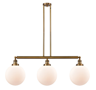 Franklin Restoration Three Light Island Pendant in Brushed Brass (405|213-BB-G201-10)