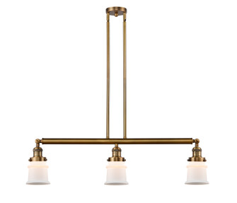 Franklin Restoration Three Light Island Pendant in Brushed Brass (405|213-BB-G181S)