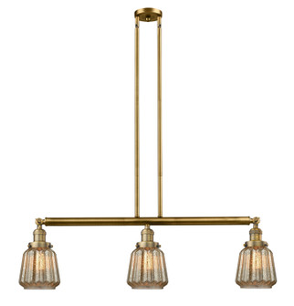 Franklin Restoration Three Light Island Pendant in Brushed Brass (405|213-BB-G146)