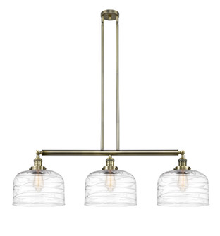 Franklin Restoration Three Light Island Pendant in Antique Brass (405|213-AB-G713-L)