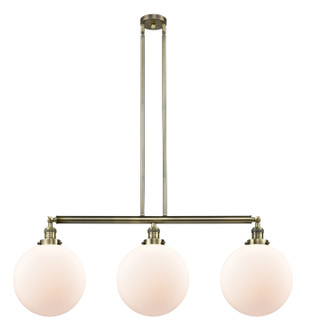 Franklin Restoration Three Light Island Pendant in Antique Brass (405|213-AB-G201-12)