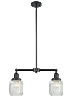 Franklin Restoration Two Light Island Pendant in Oil Rubbed Bronze (405|209-OB-G302)