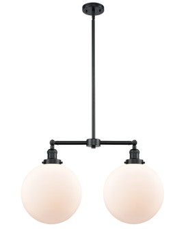 Franklin Restoration Two Light Island Pendant in Oil Rubbed Bronze (405|209-OB-G201-12)