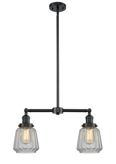 Franklin Restoration Two Light Island Pendant in Oil Rubbed Bronze (405|209-OB-G142)