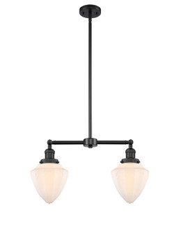 Franklin Restoration Two Light Island Pendant in Matte Black (405|209-BK-G661-7)