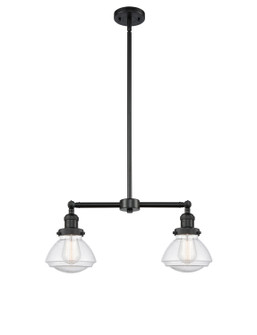 Franklin Restoration Two Light Island Pendant in Matte Black (405|209-BK-G324)