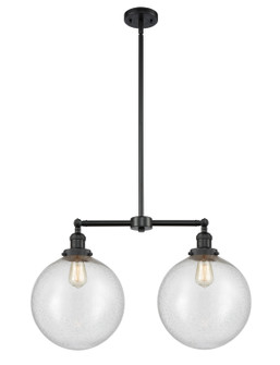 Franklin Restoration Two Light Island Pendant in Matte Black (405|209-BK-G204-12)