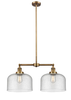 Franklin Restoration Two Light Island Pendant in Brushed Brass (405|209-BB-G74-L)