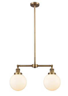 Franklin Restoration Two Light Island Pendant in Brushed Brass (405|209-BB-G201-8)