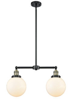 Franklin Restoration Two Light Island Pendant in Black Antique Brass (405|209-BAB-G201-8)