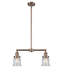 Franklin Restoration Two Light Island Pendant in Antique Copper (405|209-AC-G184S)