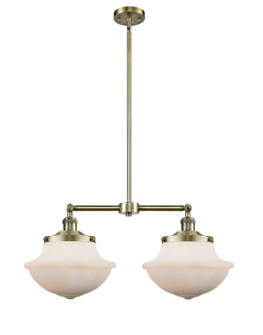 Franklin Restoration Two Light Island Pendant in Antique Brass (405|209-AB-G541)