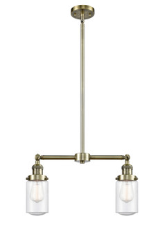 Franklin Restoration Two Light Island Pendant in Antique Brass (405|209-AB-G314)