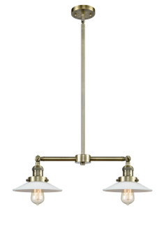 Franklin Restoration Two Light Island Pendant in Antique Brass (405|209-AB-G1)