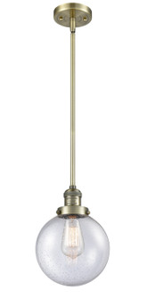 Franklin Restoration LED Mini Pendant in Antique Brass (405|201S-AB-G204-8-LED)