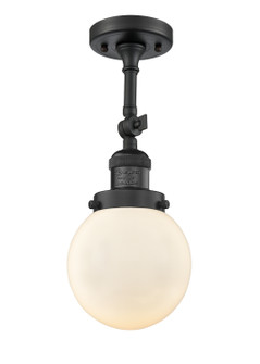 Franklin Restoration One Light Semi-Flush Mount in Matte Black (405|201F-BK-G201-6)