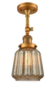 Franklin Restoration One Light Semi-Flush Mount in Brushed Brass (405|201F-BB-G146)