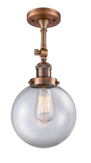 Franklin Restoration One Light Semi-Flush Mount in Antique Copper (405|201F-AC-G202-8)