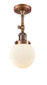 Franklin Restoration One Light Semi-Flush Mount in Antique Copper (405|201F-AC-G201-6)