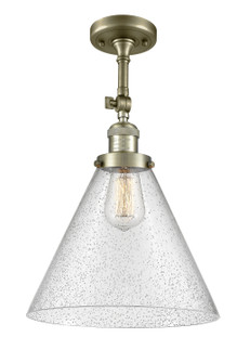 Franklin Restoration LED Semi-Flush Mount in Antique Brass (405|201F-AB-G44-L-LED)