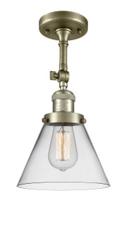 Franklin Restoration One Light Semi-Flush Mount in Antique Brass (405|201F-AB-G42)