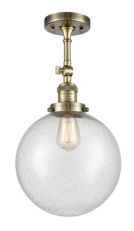 Franklin Restoration One Light Semi-Flush Mount in Antique Brass (405|201F-AB-G204-10)