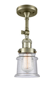 Franklin Restoration One Light Semi-Flush Mount in Antique Brass (405|201F-AB-G184S)