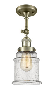 Franklin Restoration One Light Semi-Flush Mount in Antique Brass (405|201F-AB-G184)