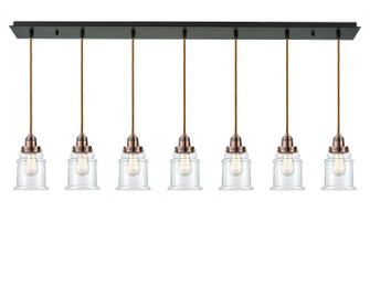 Winchester Seven Light Linear Pendant in Matte Black (405|127BK-10CR-2H-AC-G182)