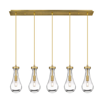 Downtown Urban LED Linear Pendant in Brushed Brass (405|125-451-1P-BB-G451-5CL)