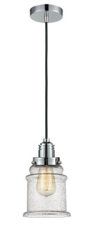 Winchester One Light Mini Pendant in Polished Chrome (405|100PC-10BK-2H-PC-G184)