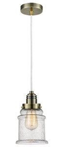 Winchester One Light Mini Pendant in Antique Brass (405|100AB-10W-2H-AB-G184)