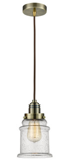 Winchester One Light Mini Pendant in Antique Brass (405|100AB-10BR-2H-AB-G184)