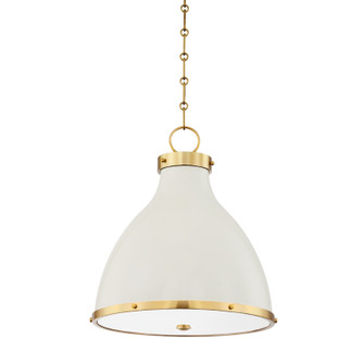 Painted No. 3 Two Light Pendant in Aged Brass/Off White (70|MDS361-AGB/OW)
