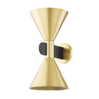 Cranston Two Light Wall Sconce in Aged Brass (70|4916-AGB/SBK)