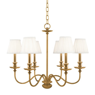 Menlo Park Six Light Chandelier in Aged Brass (70|4036-AGB)