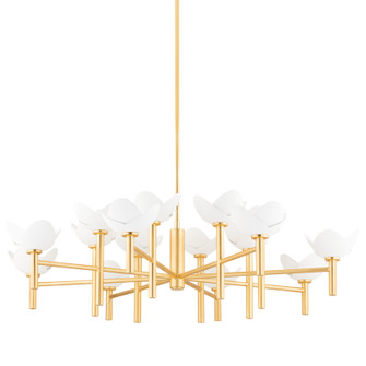 Dawson 16 Light Chandelier in Gold Leaf/White Plaster (70|3051-GL/WP)