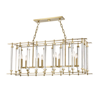 Haddon Eight Light Island Pendant in Aged Brass (70|2842-AGB)