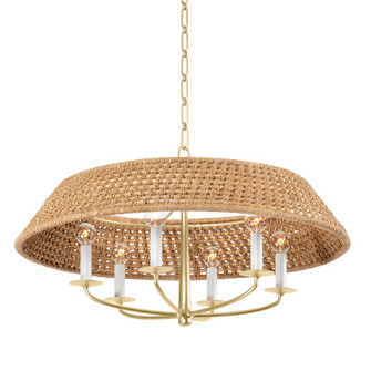 Bradley Six Light Chandelier in Vintage Gold Leaf (70|2730-VGL)