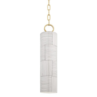 Brookville One Light Pendant in Aged Brass/Stripe Combo (70|2384-AGB/ST)