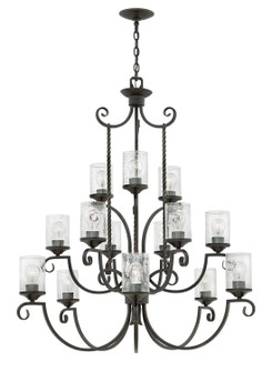 Casa LED Chandelier in Olde Black with Clear Seedy glass (13|4019OL-CL)
