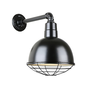 Deep Bowl Shade One Light Outdoor Gooseneck Light in Black (381|H-QSN16112-SA-91/QSNB-44-91/QSNWGR-12``-91)