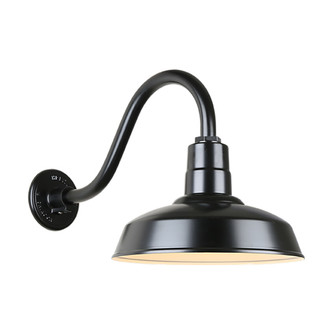 Warehouse One Light Outdoor Gooseneck Light in Black (381|H-QSN15114-SA-91/QSNB-42-91)