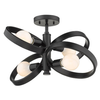 Sloane BLK Four Light Semi-Flush Mount in Matte Black (62|8330-4SF BLK)