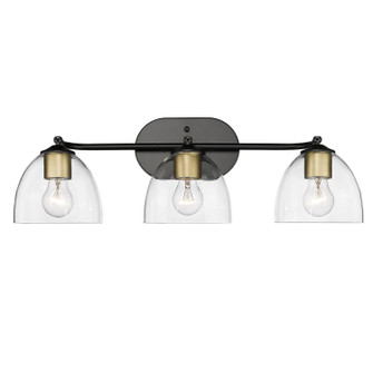 Roxie Three Light Semi-Flush Mount in Matte Black (62|6958-3SF BLK-BCB-CLR)