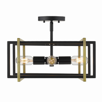 Tribeca BLK Four Light Semi-Flush Mount in Matte Black (62|6070-SF BLK-AB)