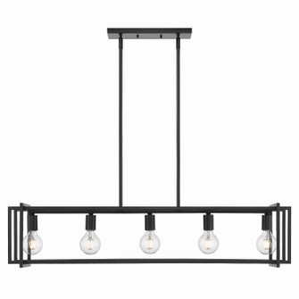 Tribeca BLK Five Light Linear Pendant in Matte Black (62|6070-LP BLK-BLK)