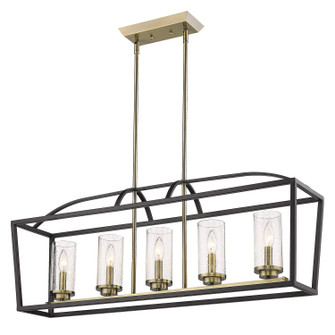 Mercer Five Light Linear Pendant in Matte Black (62|4309-LP BLK-AB-SD)