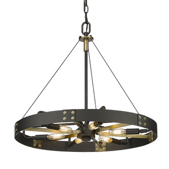 Vaughn Six Light Pendant in Natural Black (62|3866-M NB-AB)